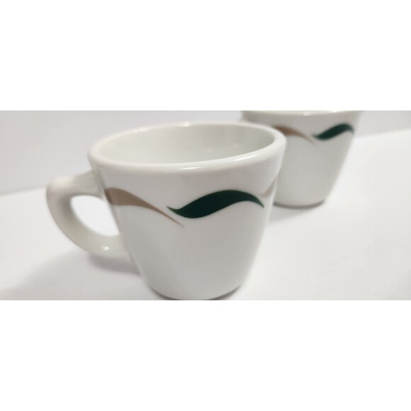 Vintage Jackson Custom China Mug Set Of Two White With Green & Brown flow  K9 - Picture 3 of 9